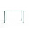 Mesa de cristal templado SUIZA rectangular acero cromado