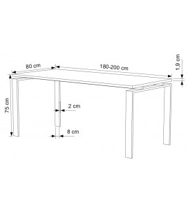 Mesa de reunión Ofimeet Classic DL en varios colores y tamaños 2