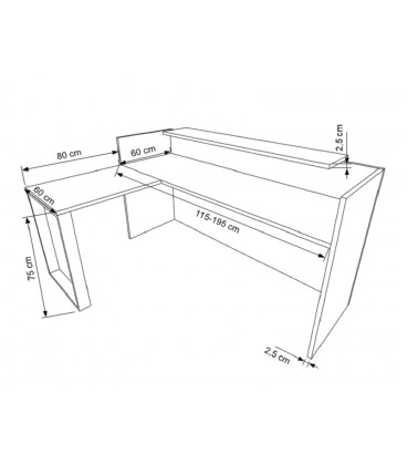 Mostrador con ala metal ML