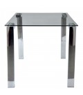 【Mesa acero inoxidable y cristal, LAINEY】Mejor Calidad y Precio